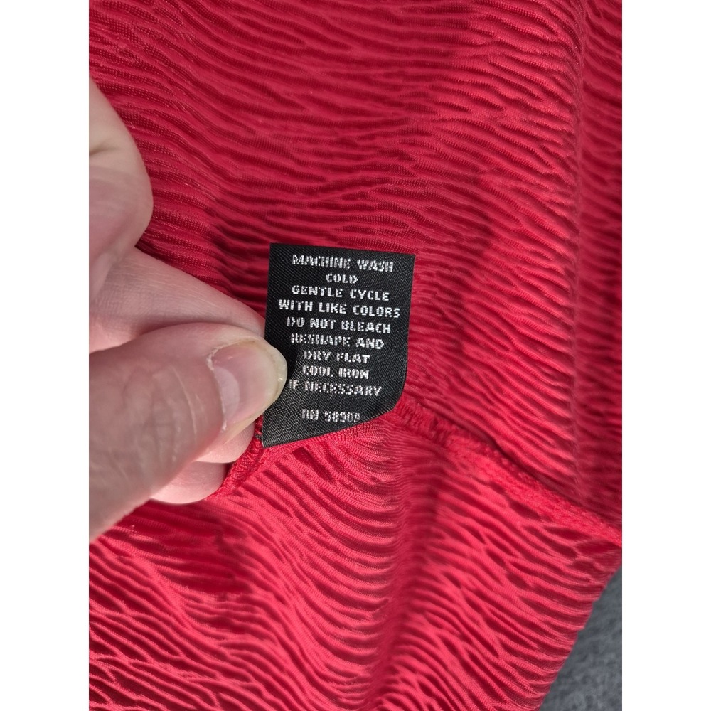 NEW Slim Factor by Investments 1X Textured Red Velvet Plisse Open Front Cardigan - Picture 8 of 10